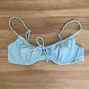 Xhiliration Bikini Top Underwire Light Blue Ruched Womens Sz S - Clean, Preowned